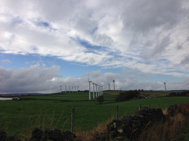Windmills in a row